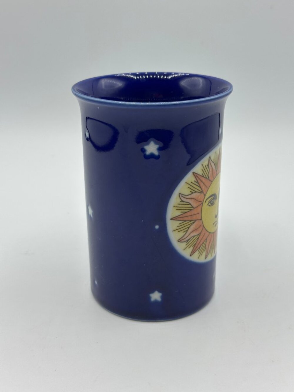 Pier 1 Celestial Sun Cobalt Blue Coffee Cup - Picture 4 of 7